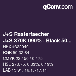 Farbcode: J+S Rasterfaecher - J+S 370K 090% · Black 50% | qconv.com