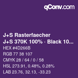 カラーコード: J+S Rasterfaecher - J+S 370K 100% · Black 10% | qconv.com