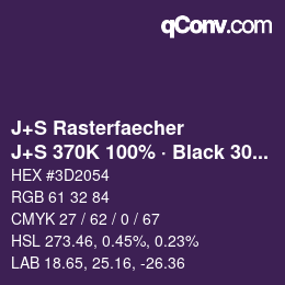 カラーコード: J+S Rasterfaecher - J+S 370K 100% · Black 30% | qconv.com