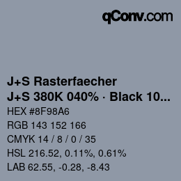 Farbcode: J+S Rasterfaecher - J+S 380K 040% · Black 10% | qconv.com