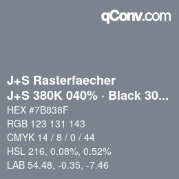 Code couleur: J+S Rasterfaecher - J+S 380K 040% · Black 30% | qconv.com
