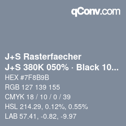 Farbcode: J+S Rasterfaecher - J+S 380K 050% · Black 10% | qconv.com