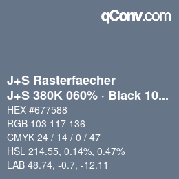 Farbcode: J+S Rasterfaecher - J+S 380K 060% · Black 10% | qconv.com