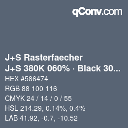 Code couleur: J+S Rasterfaecher - J+S 380K 060% · Black 30% | qconv.com
