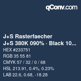 Farbcode: J+S Rasterfaecher - J+S 380K 090% · Black 10% | qconv.com