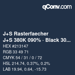 Code couleur: J+S Rasterfaecher - J+S 380K 090% · Black 30% | qconv.com