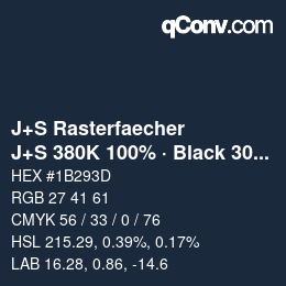 Farbcode: J+S Rasterfaecher - J+S 380K 100% · Black 30% | qconv.com