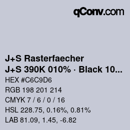 Color code: J+S Rasterfaecher - J+S 390K 010% · Black 10% | qconv.com