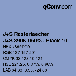 Farbcode: J+S Rasterfaecher - J+S 390K 050% · Black 10% | qconv.com
