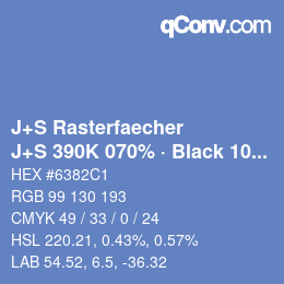 Code couleur: J+S Rasterfaecher - J+S 390K 070% · Black 10% | qconv.com