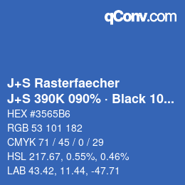 Code couleur: J+S Rasterfaecher - J+S 390K 090% · Black 10% | qconv.com