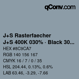 Farbcode: J+S Rasterfaecher - J+S 400K 030% · Black 30% | qconv.com