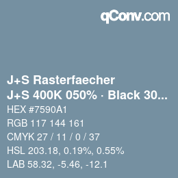 Farbcode: J+S Rasterfaecher - J+S 400K 050% · Black 30% | qconv.com
