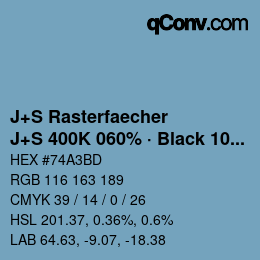 Farbcode: J+S Rasterfaecher - J+S 400K 060% · Black 10% | qconv.com