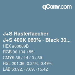 カラーコード: J+S Rasterfaecher - J+S 400K 060% · Black 30% | qconv.com