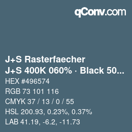 Farbcode: J+S Rasterfaecher - J+S 400K 060% · Black 50% | qconv.com
