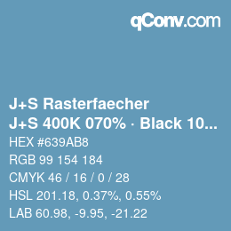 Code couleur: J+S Rasterfaecher - J+S 400K 070% · Black 10% | qconv.com