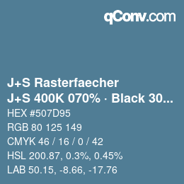 Color code: J+S Rasterfaecher - J+S 400K 070% · Black 30% | qconv.com