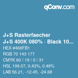 Code couleur: J+S Rasterfaecher - J+S 400K 080% · Black 10% | qconv.com