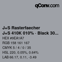 Code couleur: J+S Rasterfaecher - J+S 410K 010% · Black 30% | qconv.com