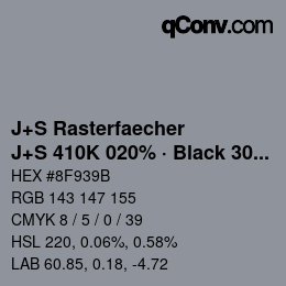 Code couleur: J+S Rasterfaecher - J+S 410K 020% · Black 30% | qconv.com