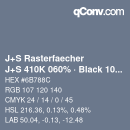Farbcode: J+S Rasterfaecher - J+S 410K 060% · Black 10% | qconv.com