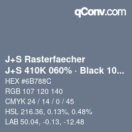 Color code: J+S Rasterfaecher - J+S 410K 060% · Black 10% | qconv.com