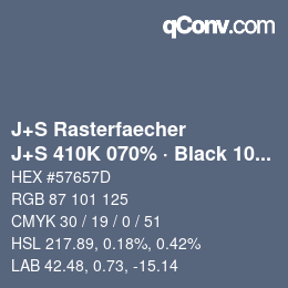 Color code: J+S Rasterfaecher - J+S 410K 070% · Black 10% | qconv.com