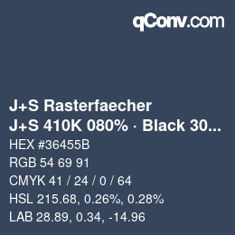 Farbcode: J+S Rasterfaecher - J+S 410K 080% · Black 30% | qconv.com
