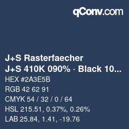 カラーコード: J+S Rasterfaecher - J+S 410K 090% · Black 10% | qconv.com