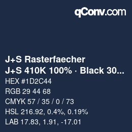 Farbcode: J+S Rasterfaecher - J+S 410K 100% · Black 30% | qconv.com