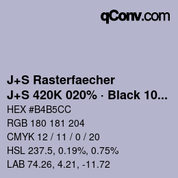 カラーコード: J+S Rasterfaecher - J+S 420K 020% · Black 10% | qconv.com