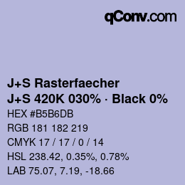 Farbcode: J+S Rasterfaecher - J+S 420K 030% · Black 0% | qconv.com