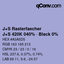 Farbcode: J+S Rasterfaecher - J+S 420K 040% · Black 0% | qconv.com