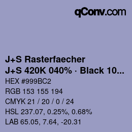 カラーコード: J+S Rasterfaecher - J+S 420K 040% · Black 10% | qconv.com