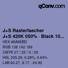 Code couleur: J+S Rasterfaecher - J+S 420K 050% · Black 10% | qconv.com