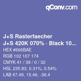 カラーコード: J+S Rasterfaecher - J+S 420K 070% · Black 10% | qconv.com