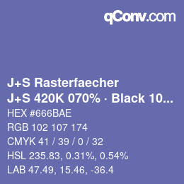 Color code: J+S Rasterfaecher - J+S 420K 070% · Black 10% | qconv.com