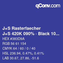 Farbcode: J+S Rasterfaecher - J+S 420K 090% · Black 10% | qconv.com