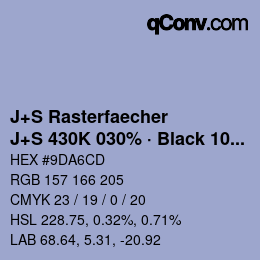カラーコード: J+S Rasterfaecher - J+S 430K 030% · Black 10% | qconv.com