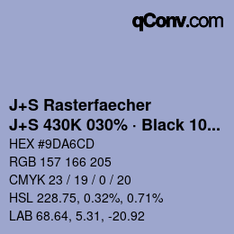 Color code: J+S Rasterfaecher - J+S 430K 030% · Black 10% | qconv.com