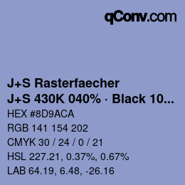 Farbcode: J+S Rasterfaecher - J+S 430K 040% · Black 10% | qconv.com