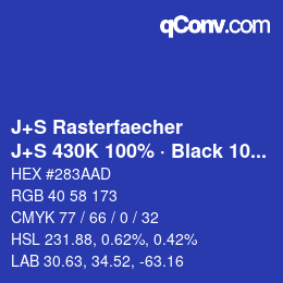 Farbcode: J+S Rasterfaecher - J+S 430K 100% · Black 10% | qconv.com