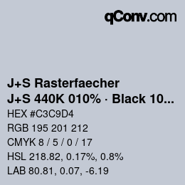 Code couleur: J+S Rasterfaecher - J+S 440K 010% · Black 10% | qconv.com