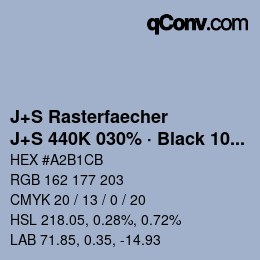 Code couleur: J+S Rasterfaecher - J+S 440K 030% · Black 10% | qconv.com