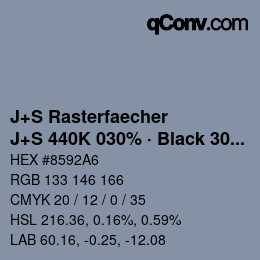 Code couleur: J+S Rasterfaecher - J+S 440K 030% · Black 30% | qconv.com
