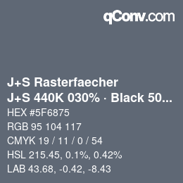 Farbcode: J+S Rasterfaecher - J+S 440K 030% · Black 50% | qconv.com