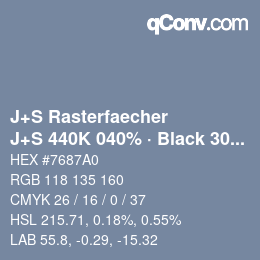 Farbcode: J+S Rasterfaecher - J+S 440K 040% · Black 30% | qconv.com
