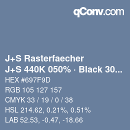 Code couleur: J+S Rasterfaecher - J+S 440K 050% · Black 30% | qconv.com
