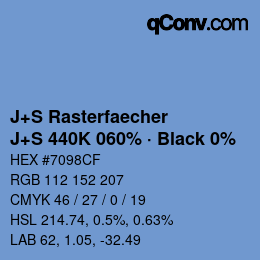 Code couleur: J+S Rasterfaecher - J+S 440K 060% · Black 0% | qconv.com
